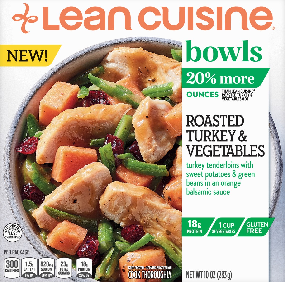 slide 5 of 8, Lean Cuisine Frozen Meal Roasted Turkey and Vegetables, Balance Bowls Microwave Meal, Frozen Turkey Dinner with Veggies, Frozen Dinner for One, 10 oz