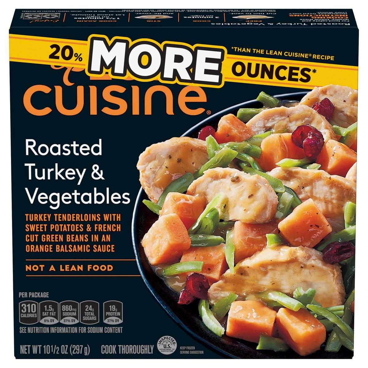 slide 1 of 8, Lean Cuisine Frozen Meal Roasted Turkey and Vegetables, Balance Bowls Microwave Meal, Frozen Turkey Dinner with Veggies, Frozen Dinner for One, 10 oz