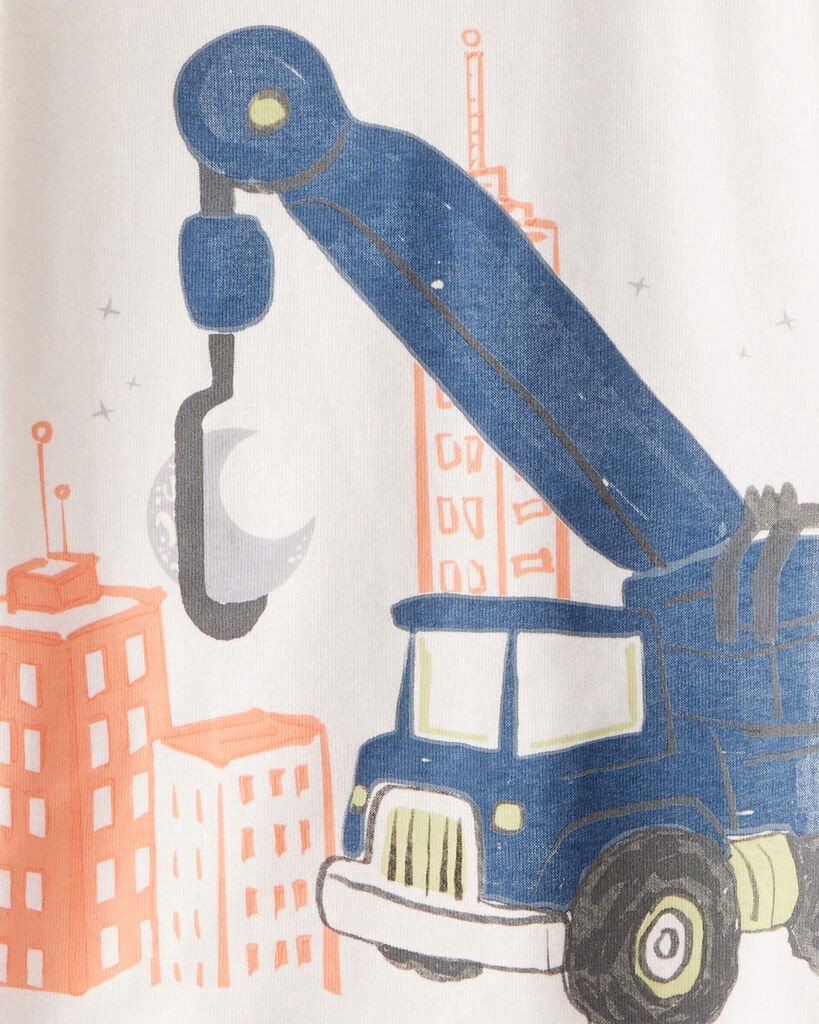 slide 3 of 3, Carter's Carters Toddler Boy Construction Print 100% Cotton Long-Sleeve 4-Piece Pajamas - Blue/Navy/White Multi 2T, 4 pc