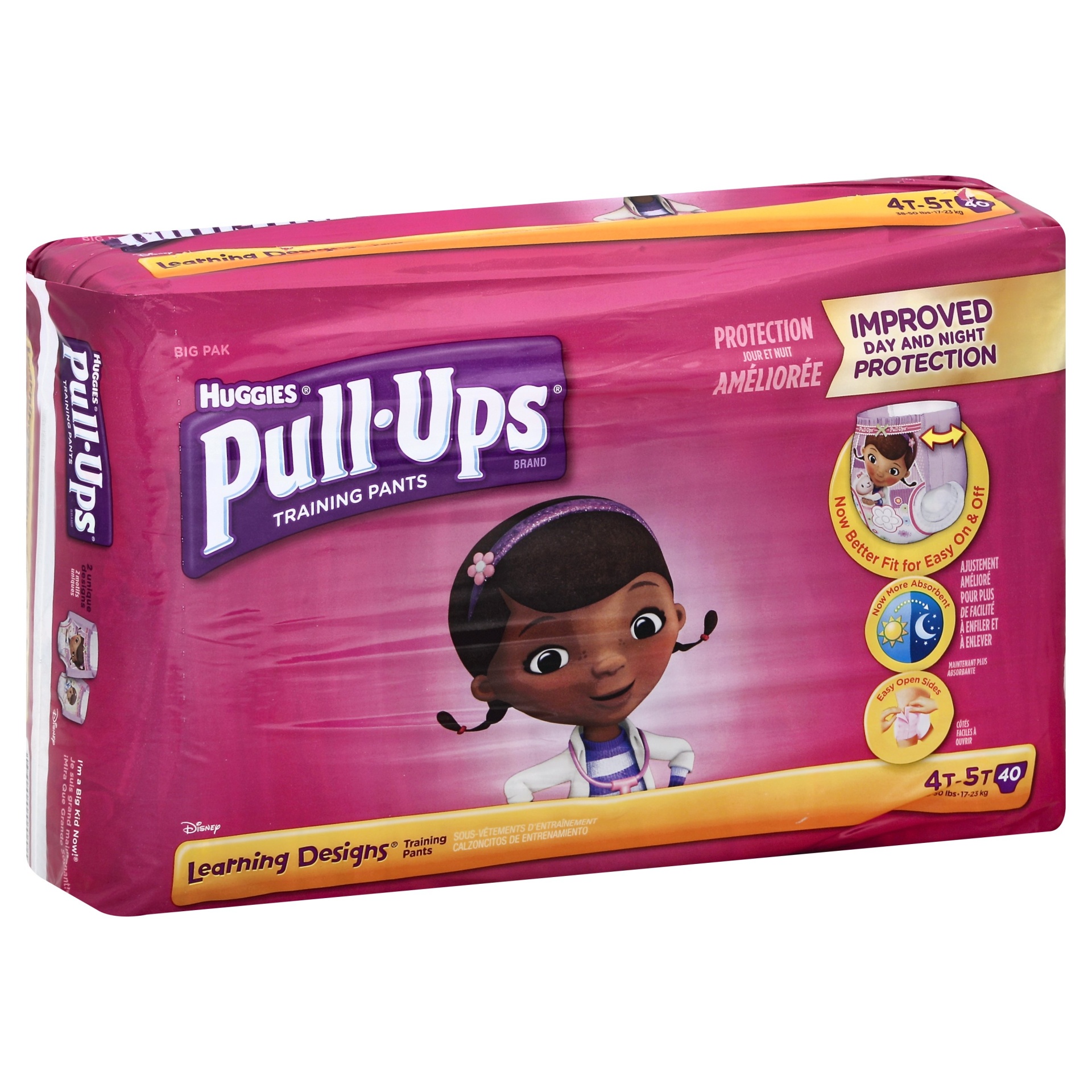 slide 1 of 1, Huggies Pull-Ups Learning Designs 4T-5T Girls Training Pants, 40 ct