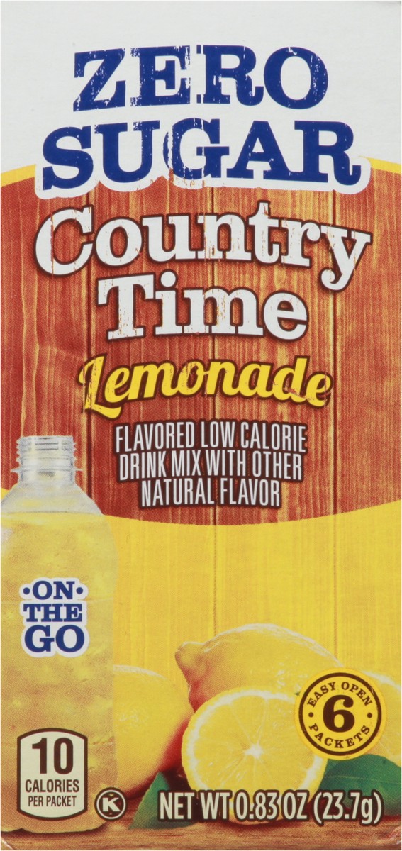 slide 3 of 9, Country Time On-The-Go Powdered Drink Mix, Zero Sugar Lemonade, 6 ct - Packets, 0.83 oz