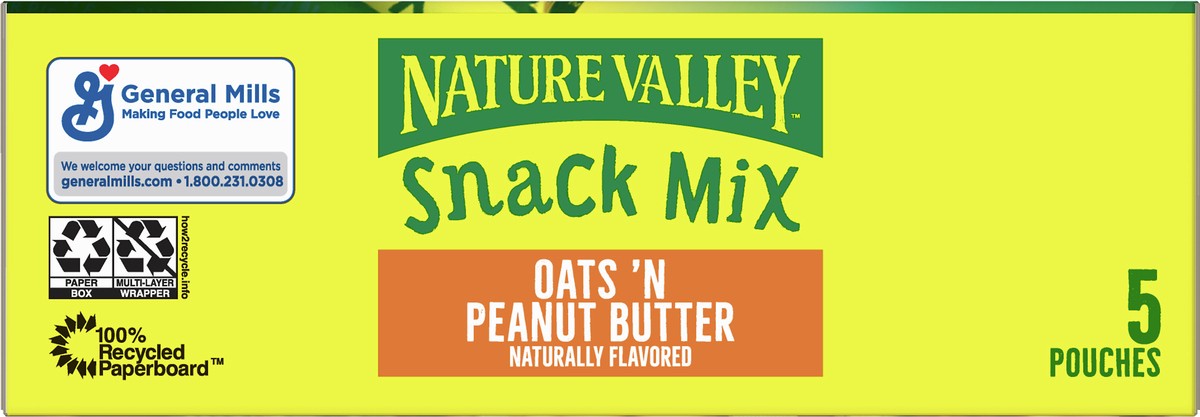 slide 4 of 9, Nature Valley Oats 'N Peanut Butter Snack Mix 5 ea, 5 ct; 1.2 oz