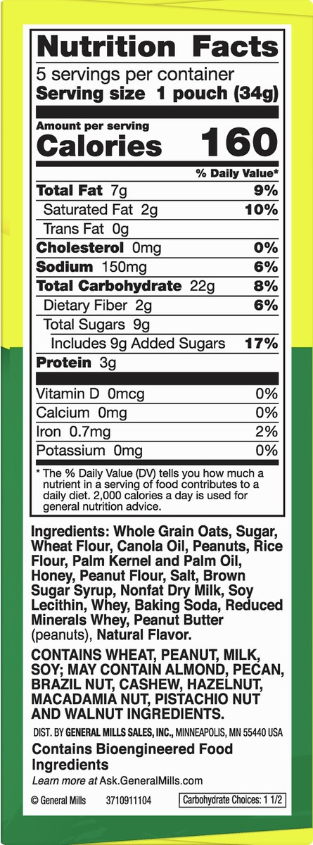 slide 8 of 9, Nature Valley Oats 'N Peanut Butter Snack Mix 5 ea, 5 ct; 1.2 oz