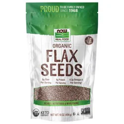 NOW Real Food Organic Flax Seeds - 16 oz