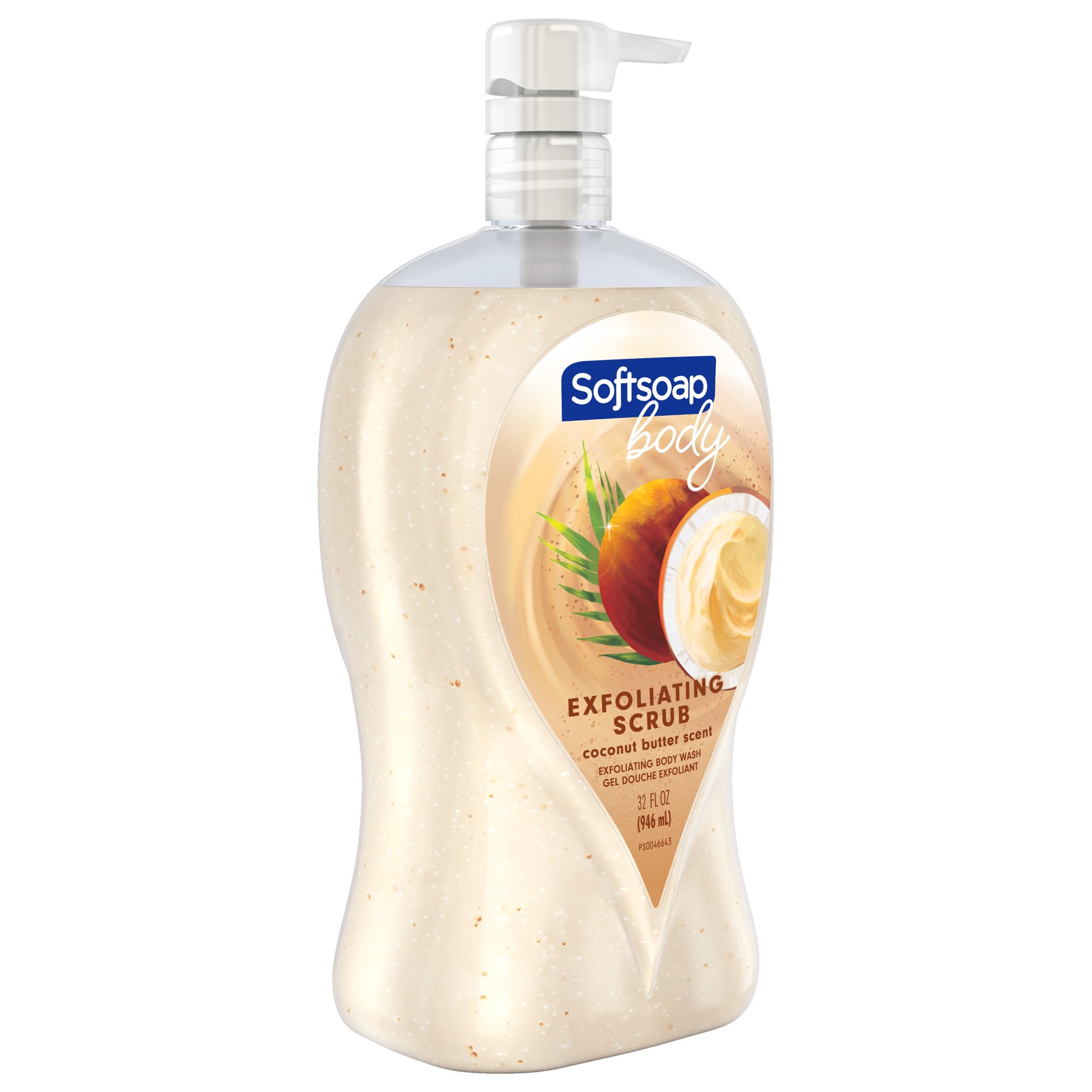 slide 7 of 10, Softsoap Exfoliating Body Wash Pump, Coconut Butter Scrub - 32 Fluid Ounce Pump, 32 fl oz