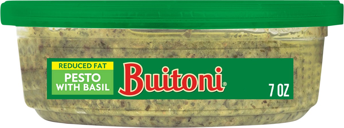 slide 6 of 9, Buitoni Reduced Fat Basil Pesto, Refrigerated Basil Sauce, 7 oz Tub, 7 oz