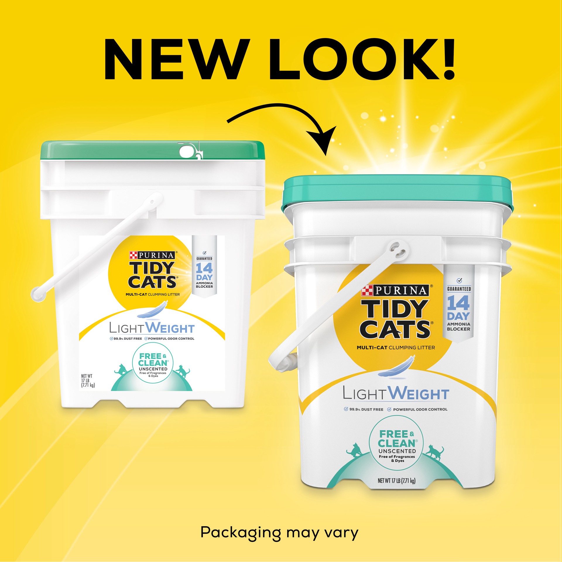 slide 7 of 8, Tidy Cats Purina Tidy Cats Low Dust, Clumping Cat Litter Odor Control, LightWeight Free and Clean Unscented, Multi Cat Litter, 17 lb