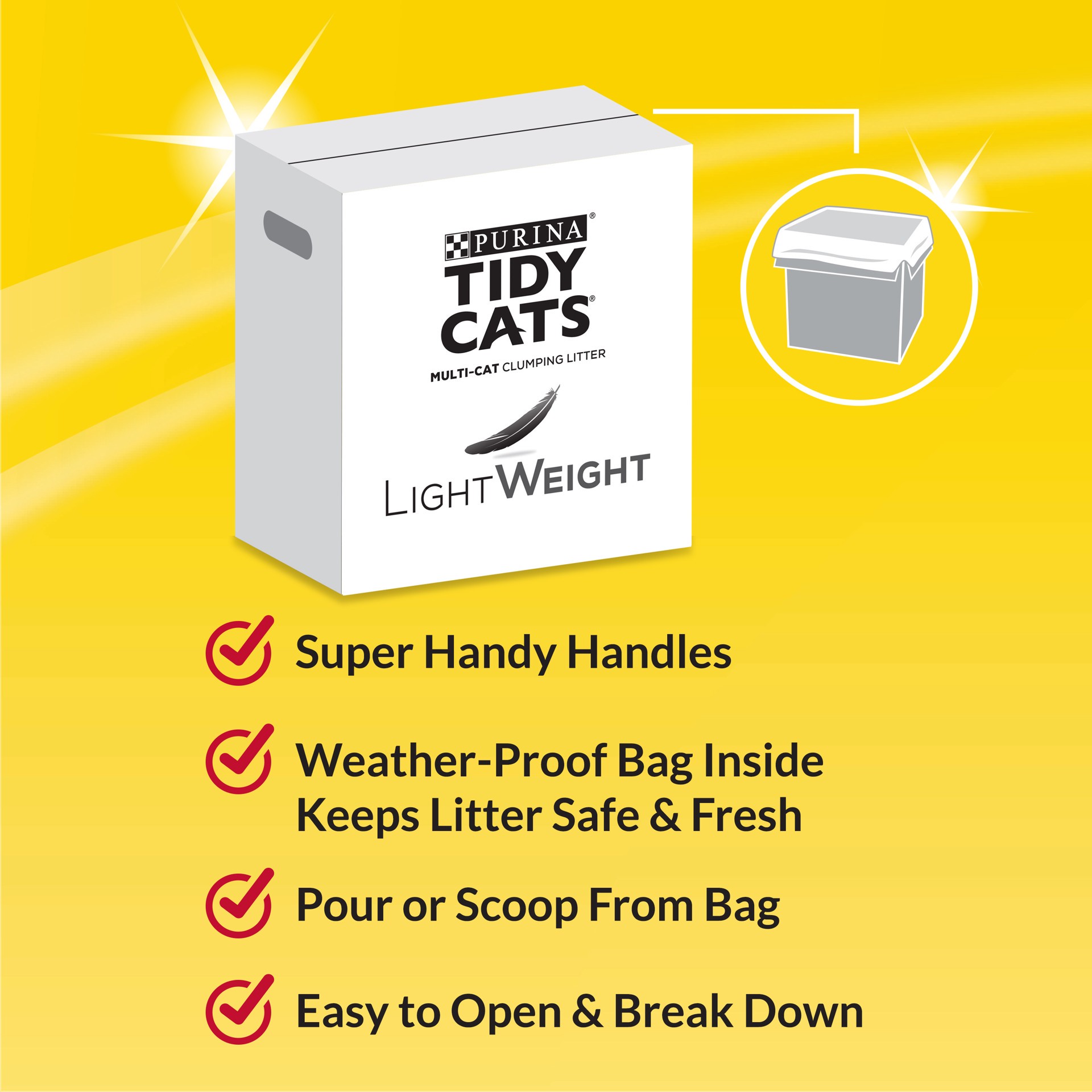 slide 2 of 8, Tidy Cats Purina Tidy Cats Low Dust, Clumping Cat Litter Odor Control, LightWeight Free and Clean Unscented, Multi Cat Litter, 17 lb