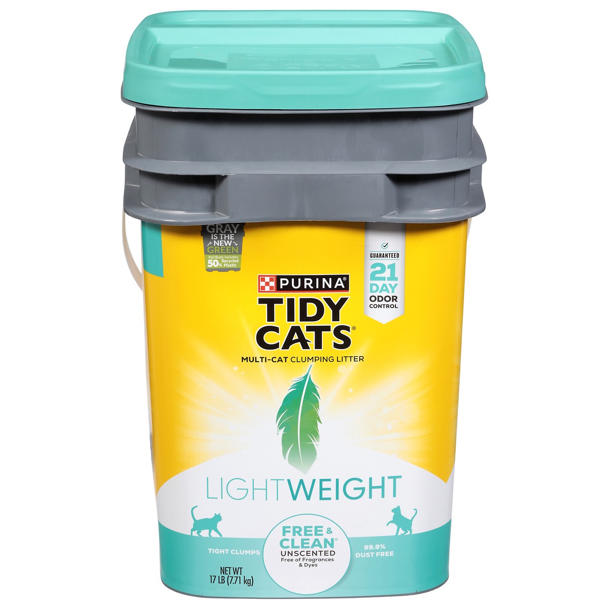 slide 1 of 8, Tidy Cats Light Weight Multi-Cat Free & Clean Unscented Clumping Litter 17 lb, 17 lb