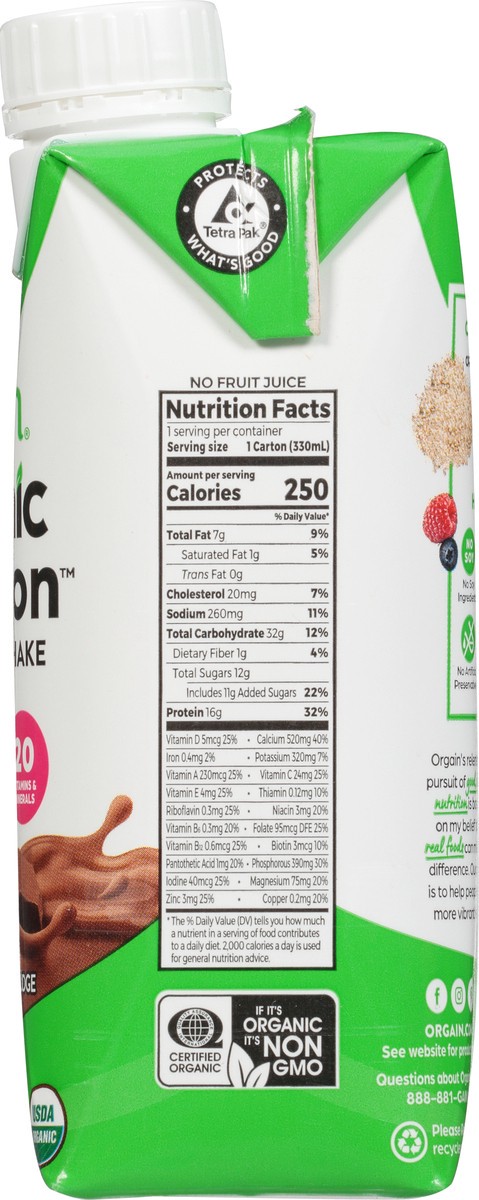 slide 7 of 9, Orgain Organic Nutrition Shake, Grass Fed Protein, Creamy Chocolate Fudge 11oz, 1ct, 11 fl oz