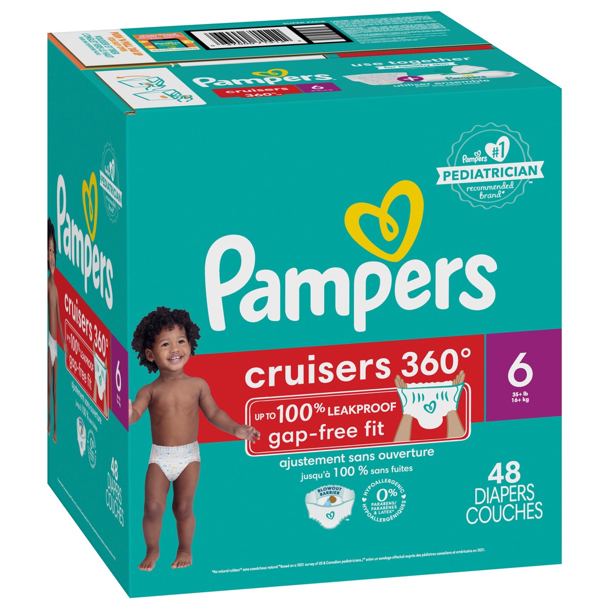 slide 4 of 6, Pampers Cruisers 360 Pull-On Diapers, Size 6, 48 Count, Babyproof up to 100% leakproof diaper, 48 ct