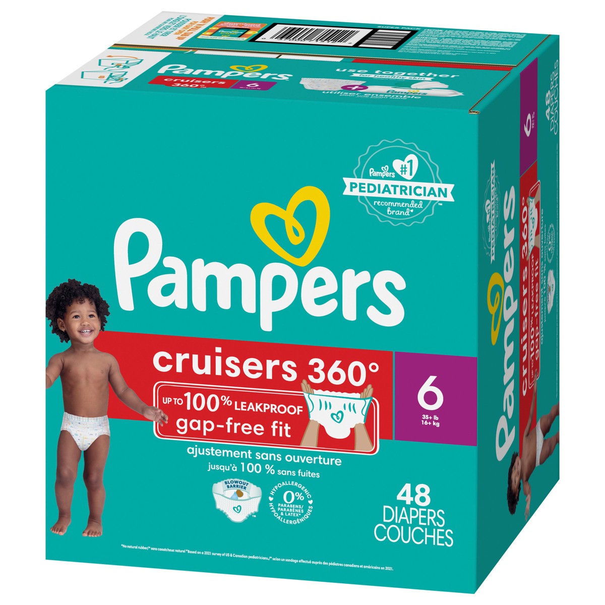 slide 2 of 6, Pampers Cruisers 360 Pull-On Diapers, Size 6, 48 Count, Babyproof up to 100% leakproof diaper, 48 ct