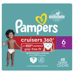 Pampers Cruisers 360 Pull-On Diapers, Size 6, 48 Count, Babyproof up to 100% leakproof diaper