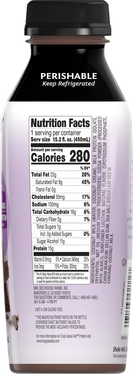 slide 4 of 5, Bolthouse Farms Protein Keto with 15g Protein, Dark Chocolate, 15.2oz, 15.2 oz