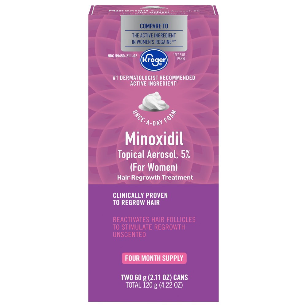 slide 3 of 5, Kroger Women's Hair Regrow 120 Foam Treatment, 2 ct; 4.22 oz