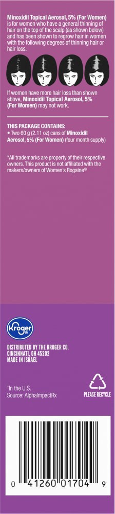 slide 5 of 5, Kroger Women's Hair Regrow 120 Foam Treatment, 2 ct; 4.22 oz