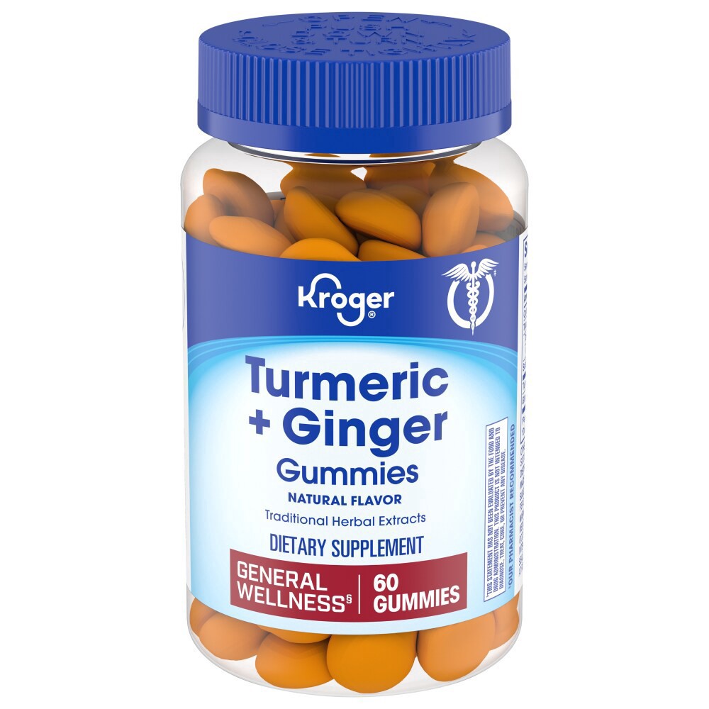 slide 3 of 3, Kroger Tumeric + Ginger Gummies, 60 ct