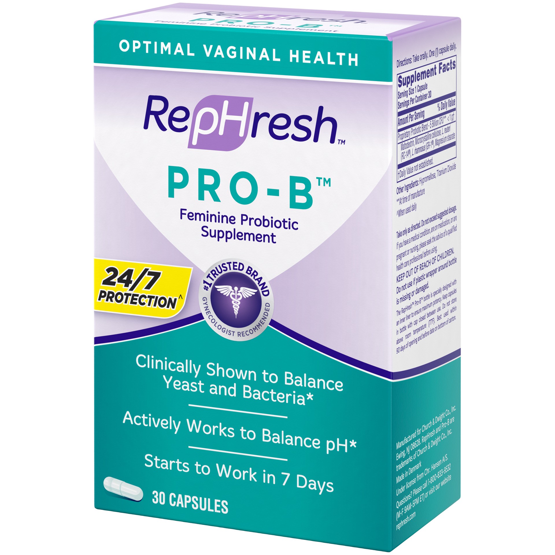 slide 4 of 5, RepHresh Pro-B Probiotic Supplement for Women, 30 Oral Capsules, 30 ct