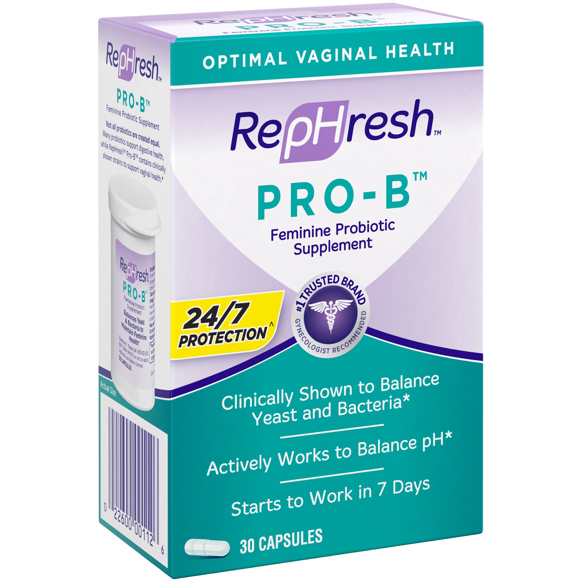 slide 3 of 5, RepHresh Pro-B Probiotic Supplement for Women, 30 Oral Capsules, 30 ct