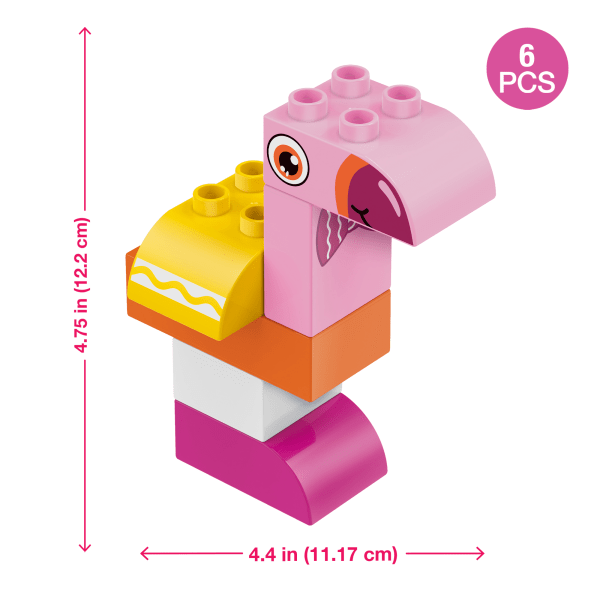 slide 6 of 6, Brickcraft Crayola Pink Flamingo Building Set, Set Of 6 Pieces, 1 ct