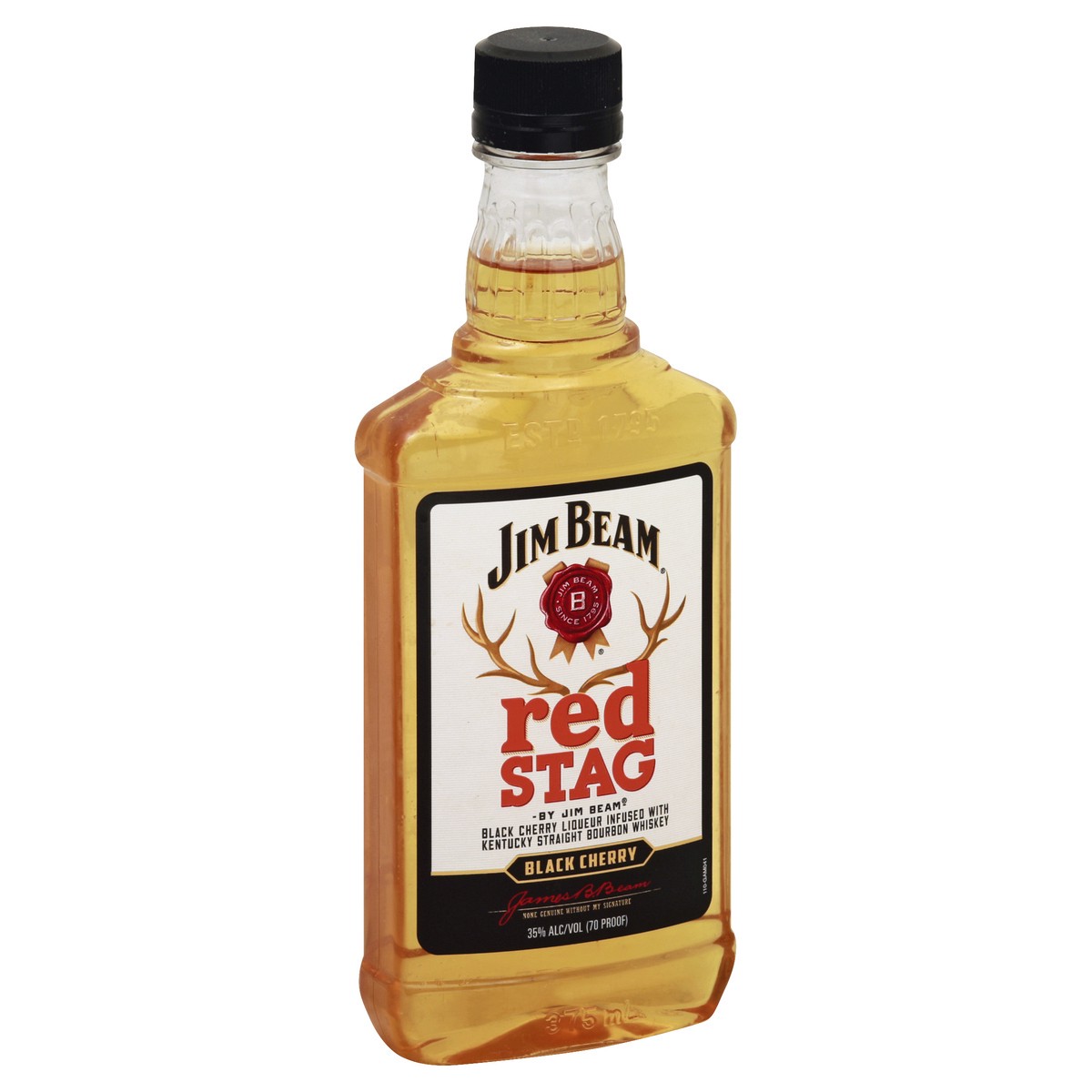 slide 2 of 7, Jim Beam Red Stag Black Cherry Liqueur with Kentucky Straight Bourbon Whiskey 375 ml, 375 ml