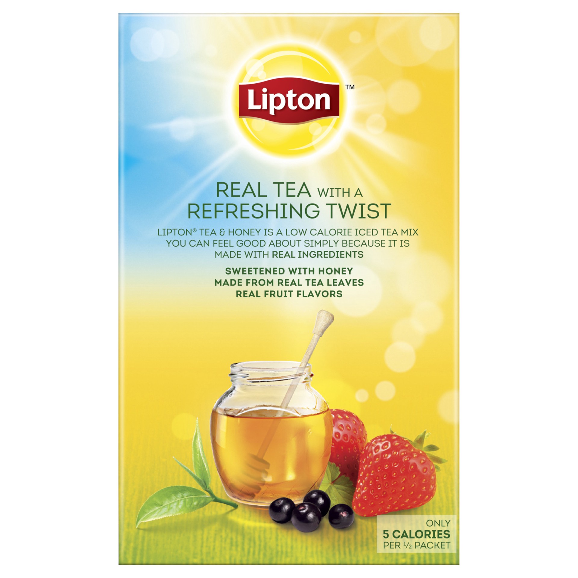 slide 4 of 4, Lipton Tea and Honey Decaf Iced Green Tea To-Go Packets Strawberry Acai, 10 ct, 10 ct