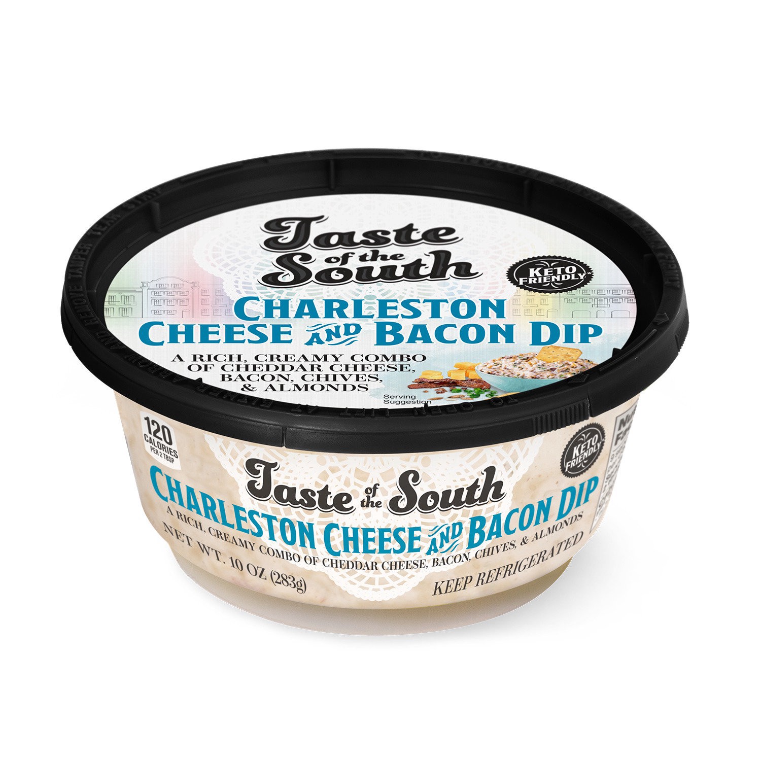 slide 1 of 1, Taste of the South Charleston Cheese and Bacon Dip 10 oz, 10 oz