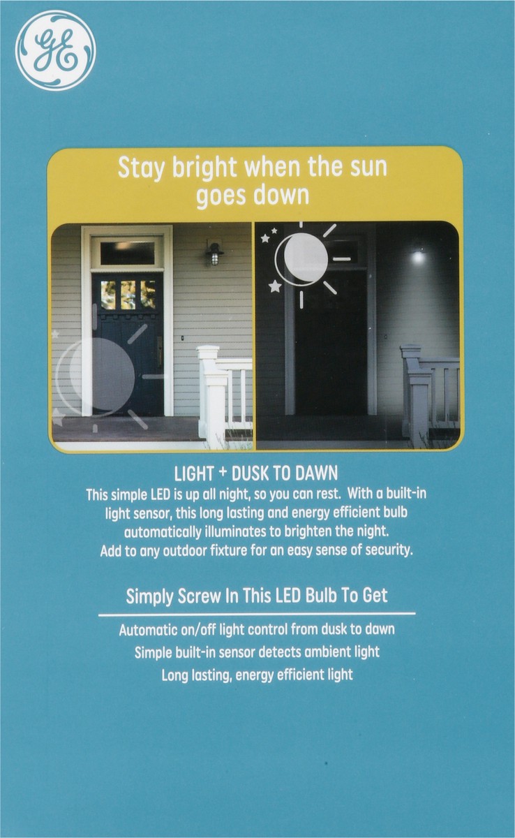 slide 9 of 9, GE Soft White LED 8.5 Watts Dusk to Dawn A19 Bulb 1 Each, 1 ct