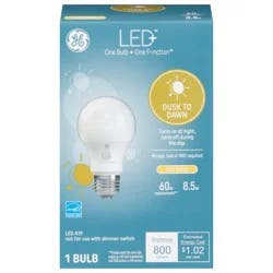 GE Soft White LED 8.5 Watts Dusk to Dawn A19 Bulb 1 Each