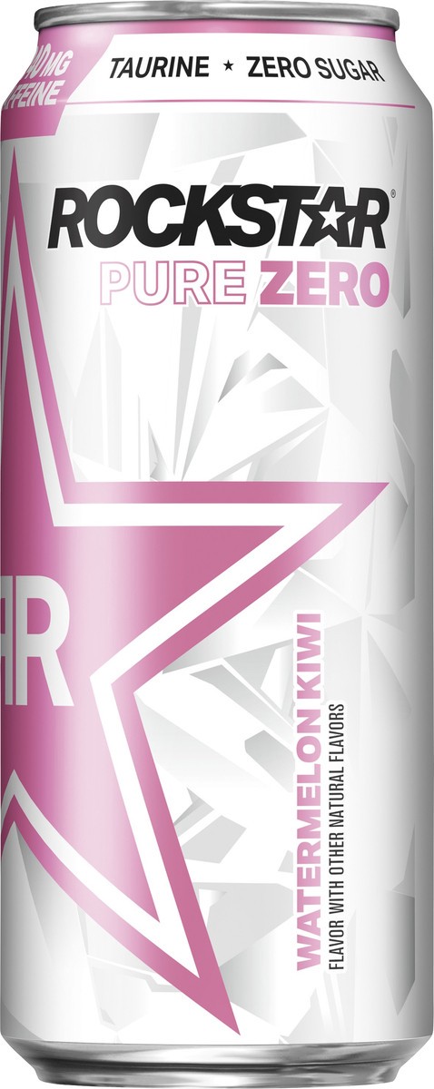 slide 4 of 6, Rockstar Pure Zero Watermelon Kiwi Energy Drink - 16 fl oz Can, 16 fl oz