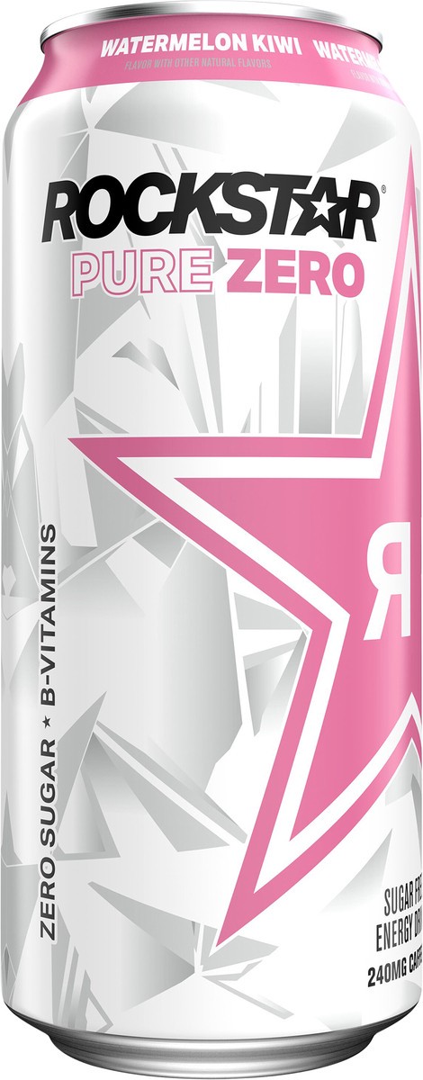 slide 6 of 6, Rockstar Pure Zero Watermelon Kiwi Energy Drink - 16 fl oz Can, 16 fl oz