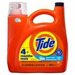 Tide Liquid Laundry Detergent, Clean Breeze Scent, 100 Loads, 125 fl oz, Boosted Clean even in cold water, laundry soap, concentrated liquid detergent