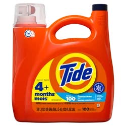 Tide Liquid Laundry Detergent, Clean Breeze Scent, 100 Loads, 125 fl oz, Boosted Clean even in cold water, laundry soap, concentrated liquid detergent