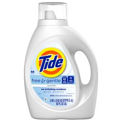 Tide Free & Gentle Liquid Laundry Detergent, 64 Loads, 84 fl oz, Tide Laundry Detergent, Clean Laundry Detergent