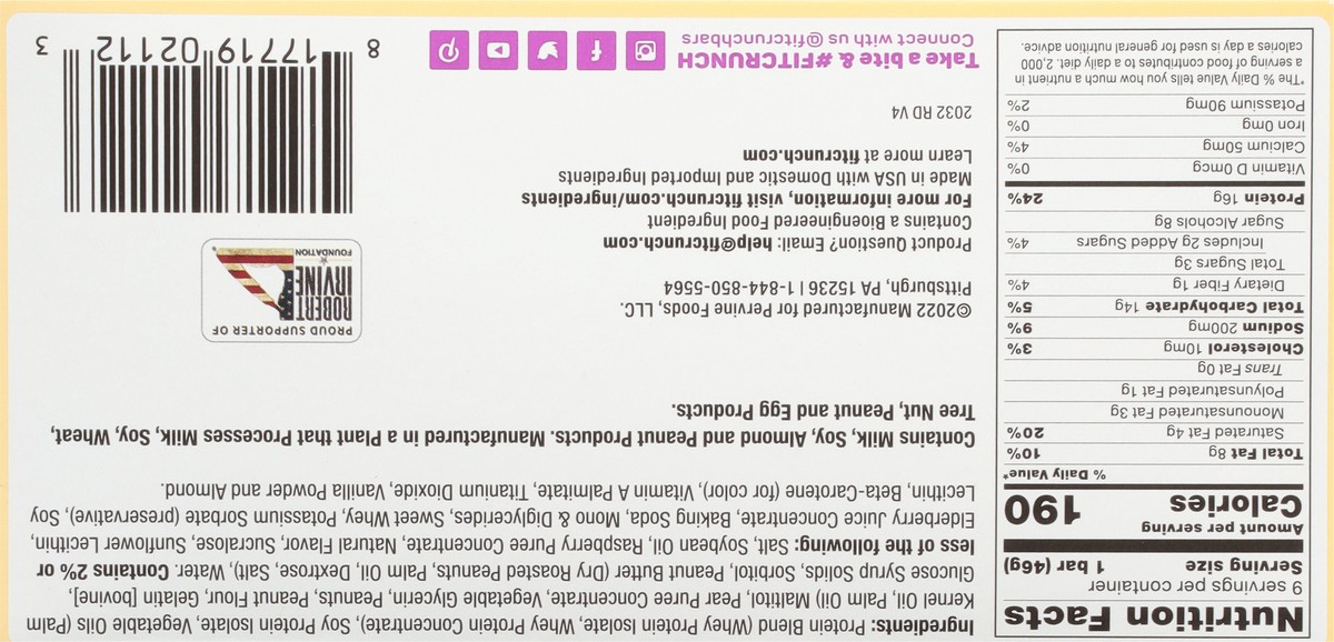 slide 11 of 13, Robert Irvine Baked Peanut Butter and Jelly High Protein Bar 9 - 1.62 oz Bars, 9 ct