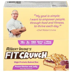 Robert Irvine Fit Crunch Baked Peanut Butter and Jelly High Protein Bar Bars - 9 ct
