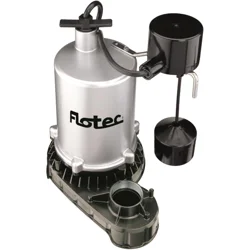 Flotec Zinc Body Submersible High Output Sump Pump, Vertical Switch, 3/4 HP