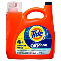 Tide Ultra OXI with Odor Eliminators Liquid Laundry Detergent, For Visible and Invisible Dirt
