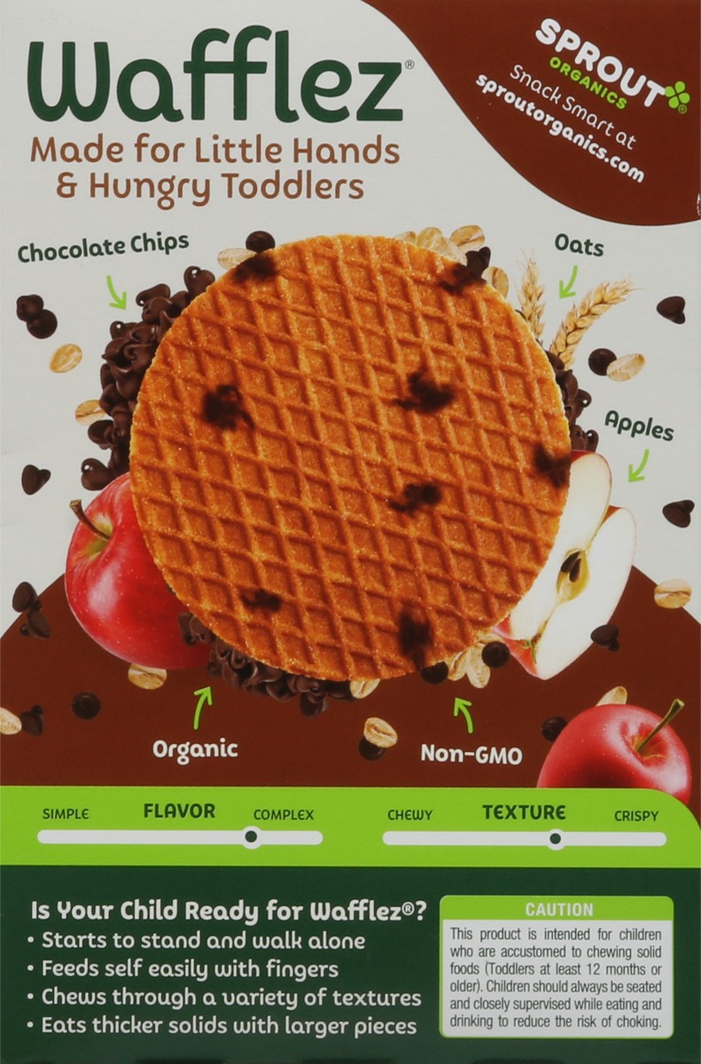 slide 6 of 9, Sprout Organics Wafflez Organic Oatmeal Chocolate Chip Wheatsnack Toddler 5 - 0.63 oz Packets, 5 ct