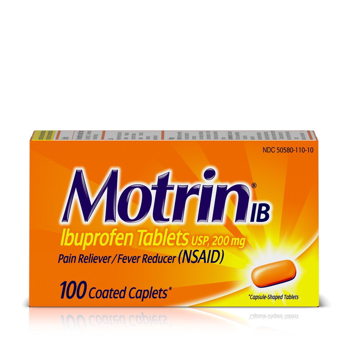 slide 1 of 6, Motrin IB Pain Reliever And Fever Reducer Caplets, 100 ct