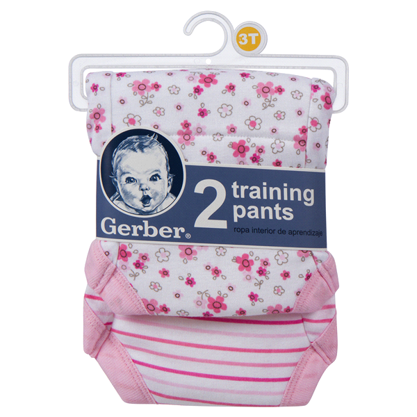 slide 1 of 1, Gerber Training Pants, Girl 3T, 2 ct