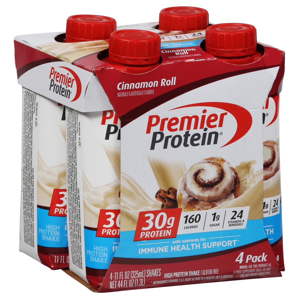 slide 2 of 9, Premier Protein Nutritional Shake - Cinnamon Roll - 11 fl oz/4pk, 4 ct; 11 fl oz