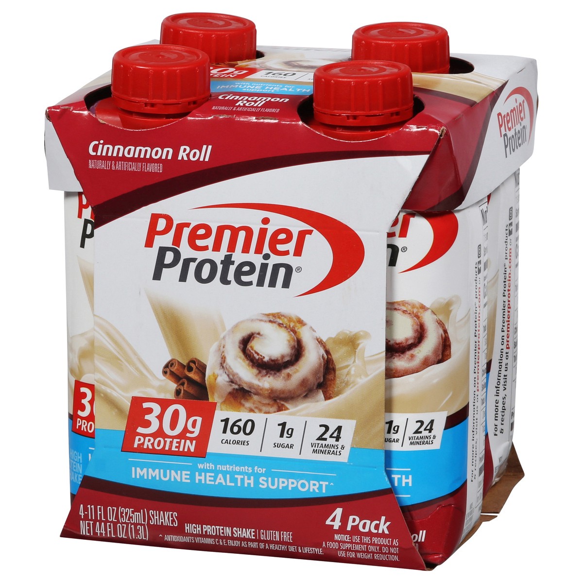 slide 3 of 9, Premier Protein Nutritional Shake - Cinnamon Roll - 11 fl oz/4pk, 4 ct; 11 fl oz