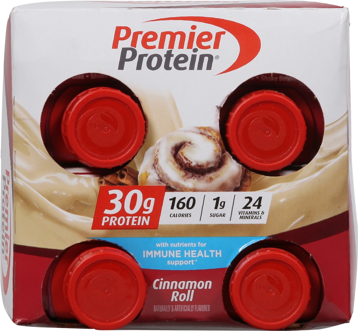 slide 9 of 9, Premier Protein Nutritional Shake - Cinnamon Roll - 11 fl oz/4pk, 4 ct; 11 fl oz