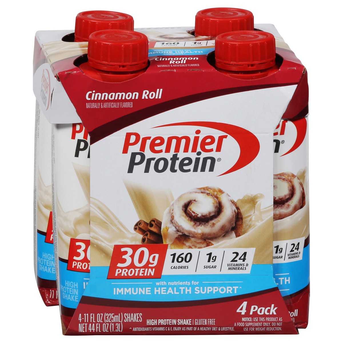 slide 1 of 9, Premier Protein Nutritional Shake - Cinnamon Roll - 11 fl oz/4pk, 4 ct; 11 fl oz
