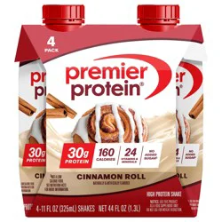Premier Protein 30g Protein Shake, Cinnamon Roll, 11 fl oz, 4ct