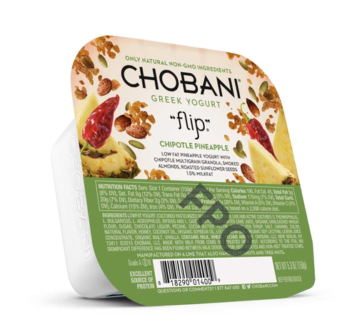 slide 1 of 1, Chobani Flip Chipotle Pineapple Low-Fat Greek Yogurt, 5.3 oz