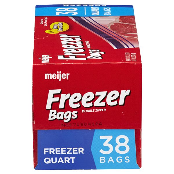 slide 12 of 29, Meijer Reclosable Freezer Bags, Quart, 38 ct