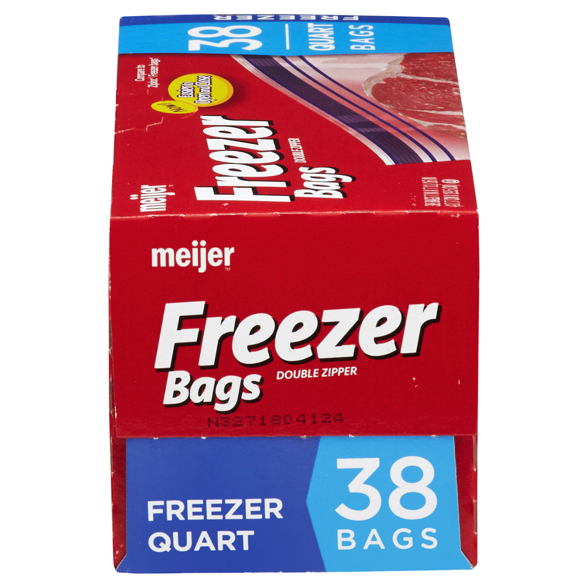 slide 13 of 29, Meijer Reclosable Freezer Bags, Quart, 38 ct