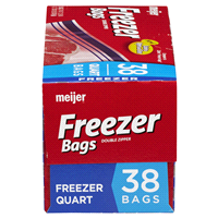 slide 23 of 29, Meijer Reclosable Freezer Bags, Quart, 38 ct